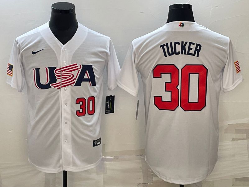 Men 2023 World Cub USA #30 Tucker White Nike MLB Jersey4